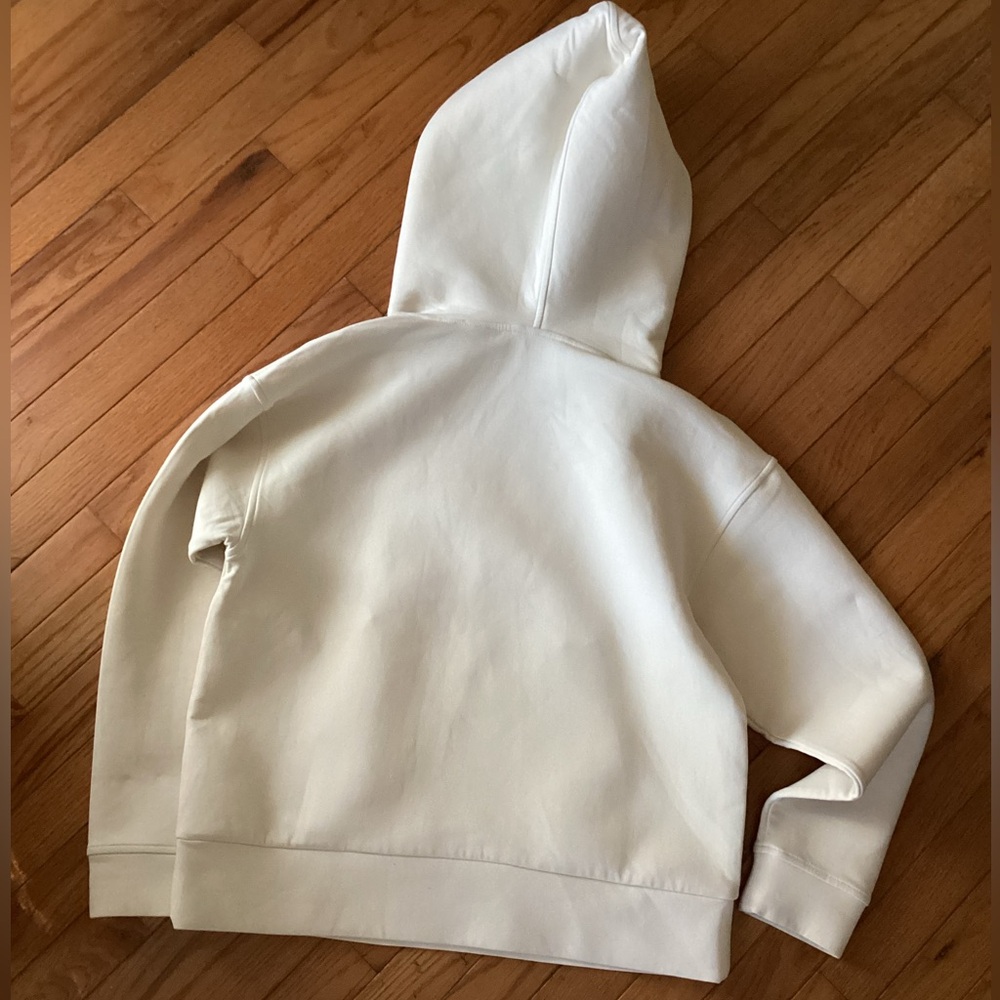 SCUBA KNIT BANANA REPUBLIC NWT MULTI SEASON HOODIE POCKETS CREAM WHITE MEDIUM - Picture 4 of 14